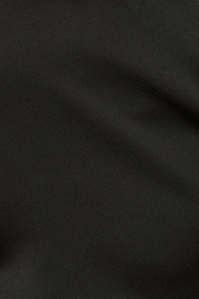 Satin Luxe Wrap Top in Black fabric