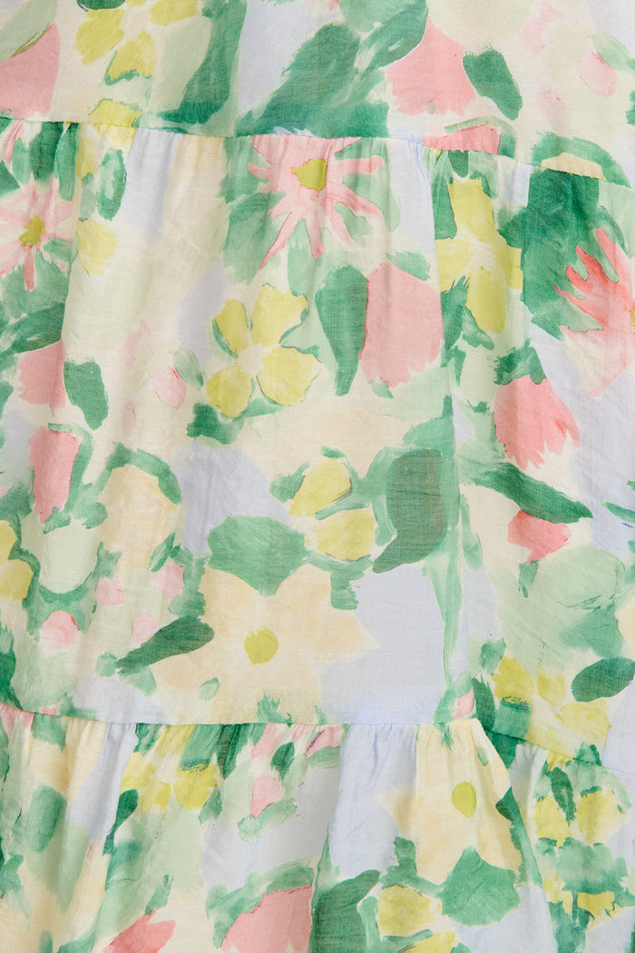 Valley Dress in Green Multi Print fabric