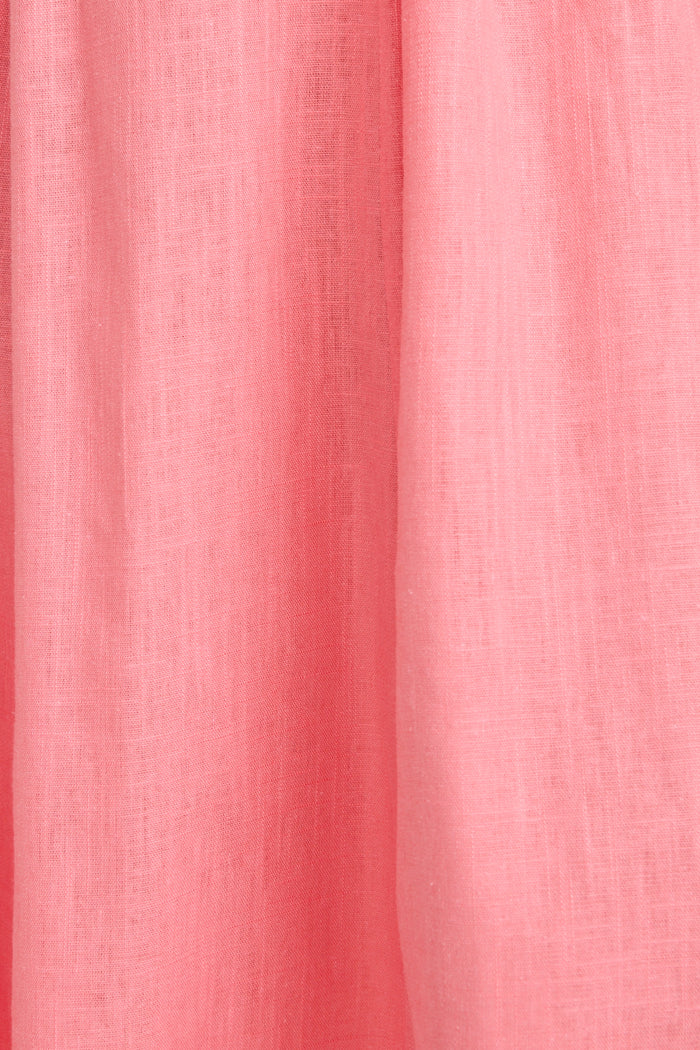 Maureen Midi Dress in Pink Cotton Linen fabric