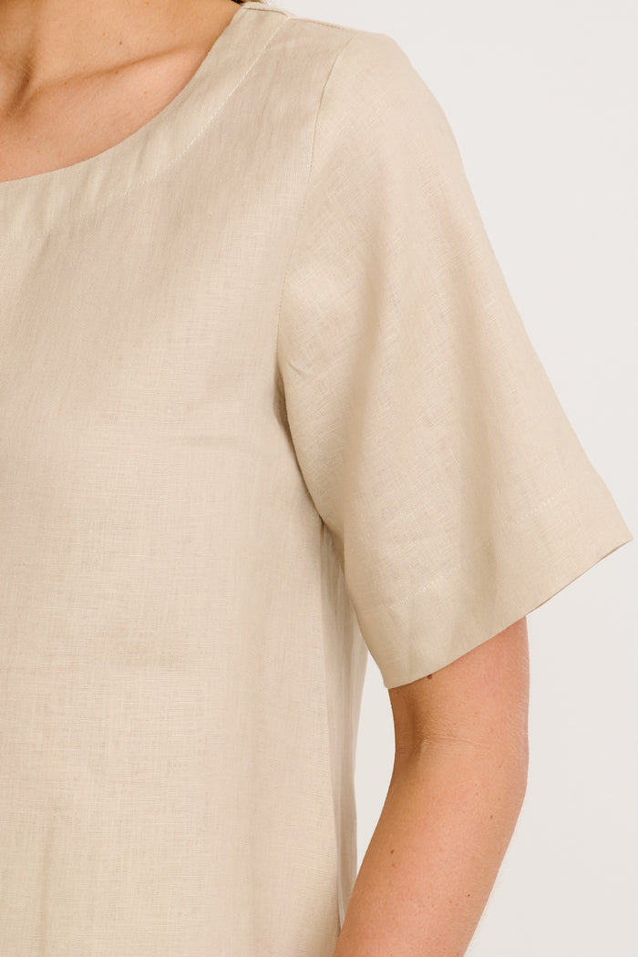 Island Soul Top in Stone Linen detail