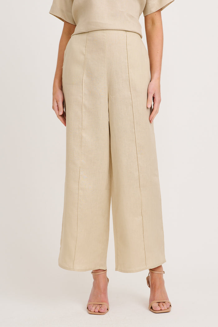 Halara Pant in Stone Linen front
