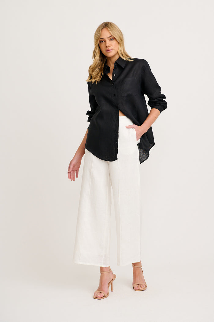 Halara Pant in White Linen full length