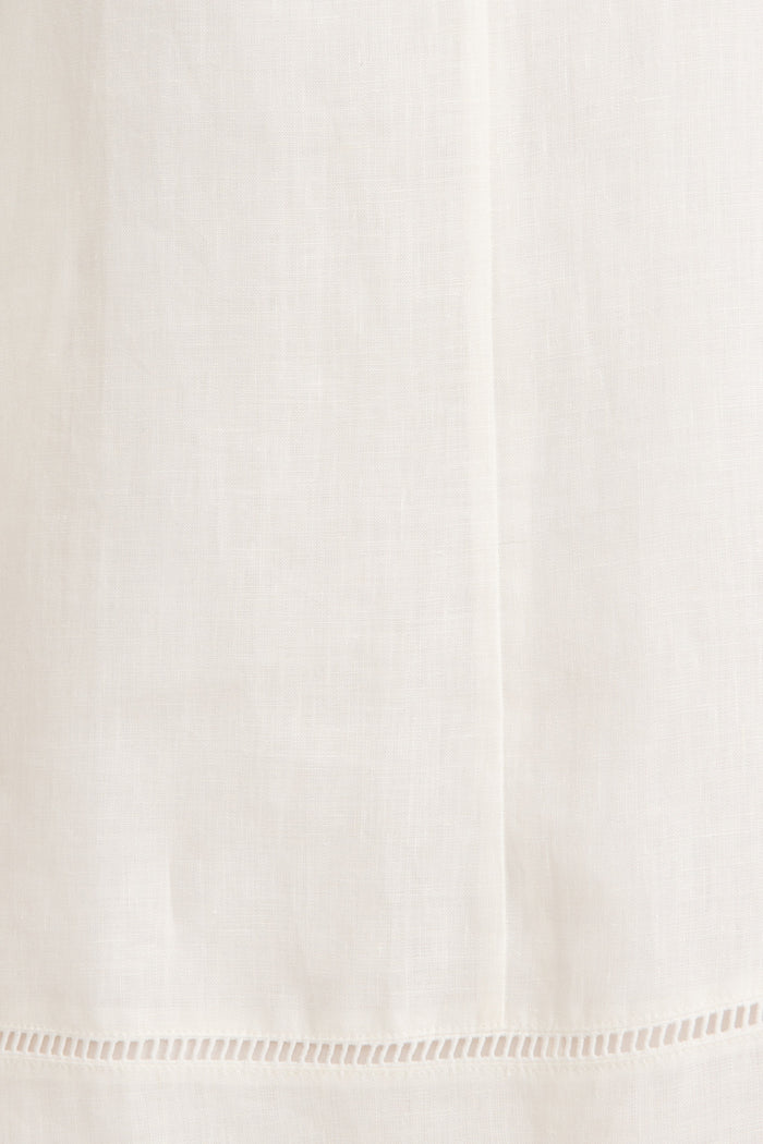 Breeze Flow Dress in White Linen fabric