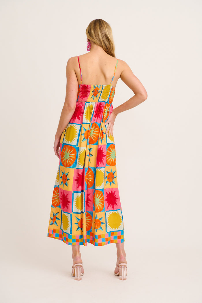 Jordonna Maxi Sundress in Multi Tile Print back