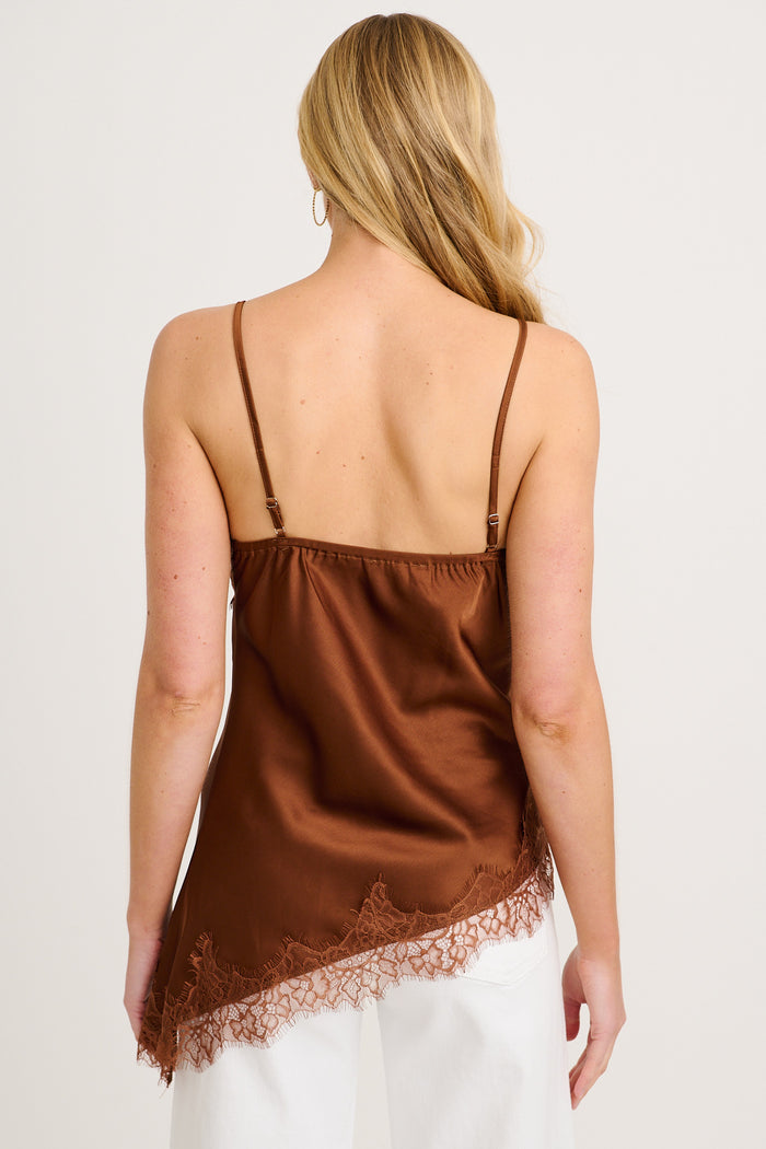 Reflections Cami Top in Chocolate Satin back