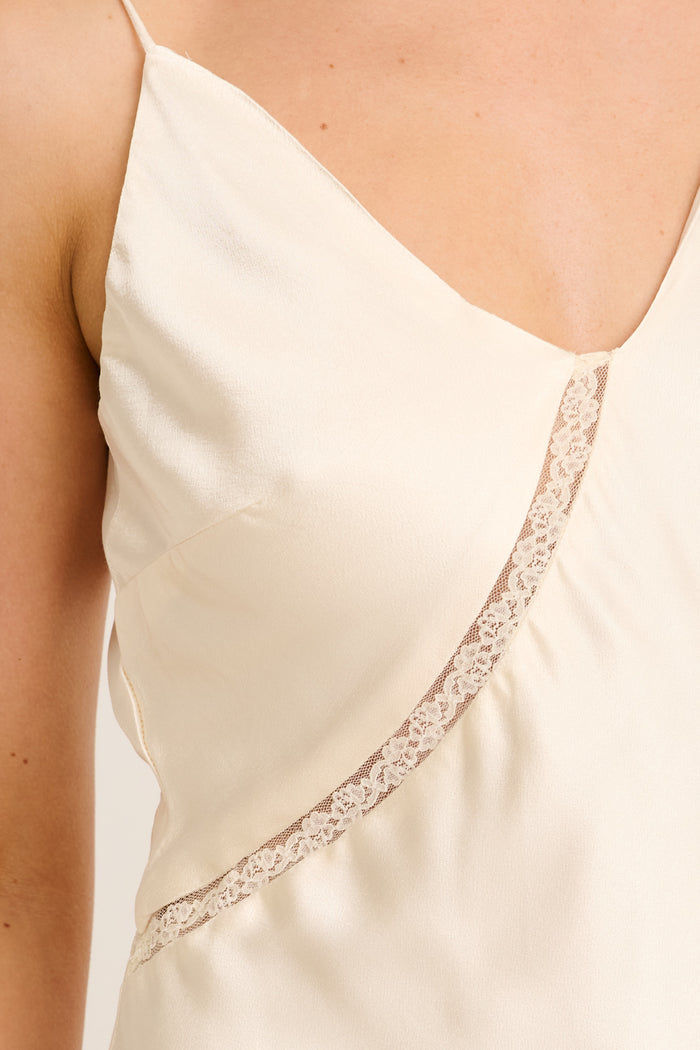 Alto Maxi Dress in Champagne Satin detail