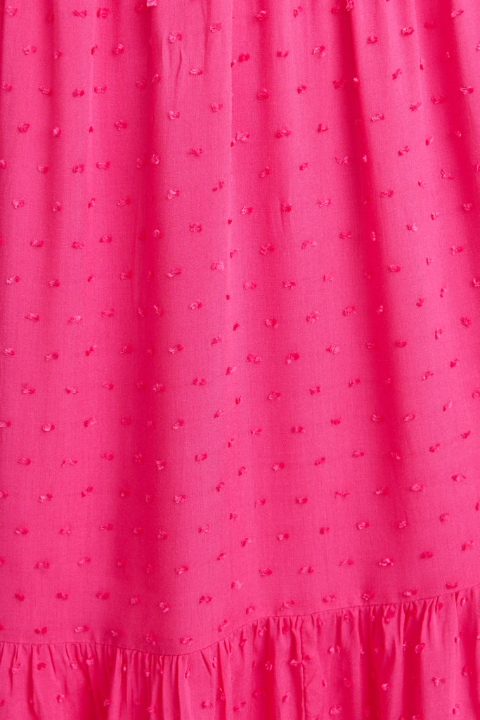 Tanica Smock Dress in Hot Pink Swiss Dot fabric