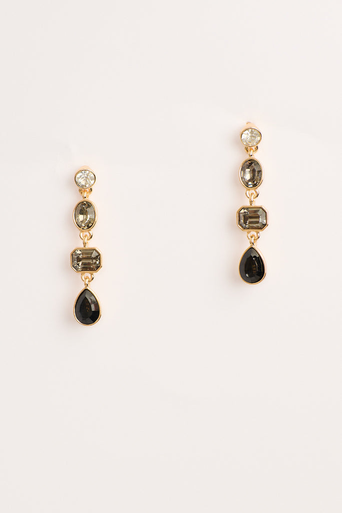 Lisa Drop Earrings In Multi Black