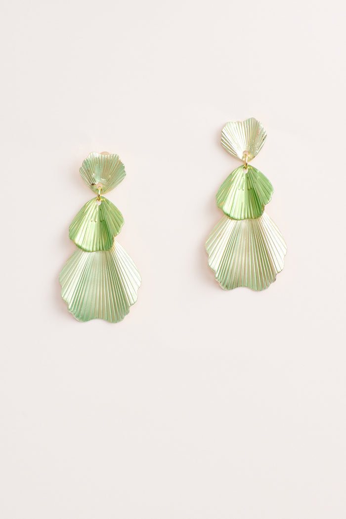 Primrose Drop Earrings In Multi Green