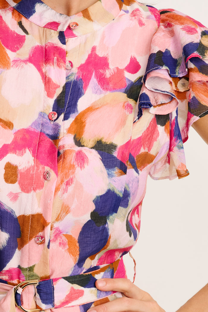 Dusk Desire Midi Dress in Multi Print detail