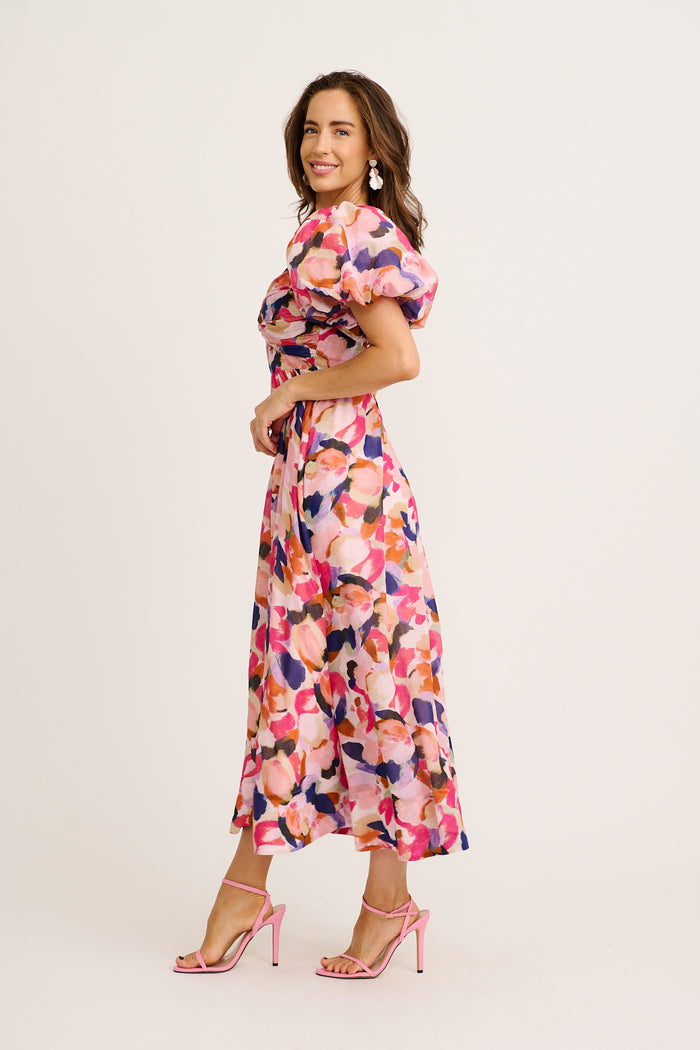 Effortless Luxe Maxi Dress in Multi Print side