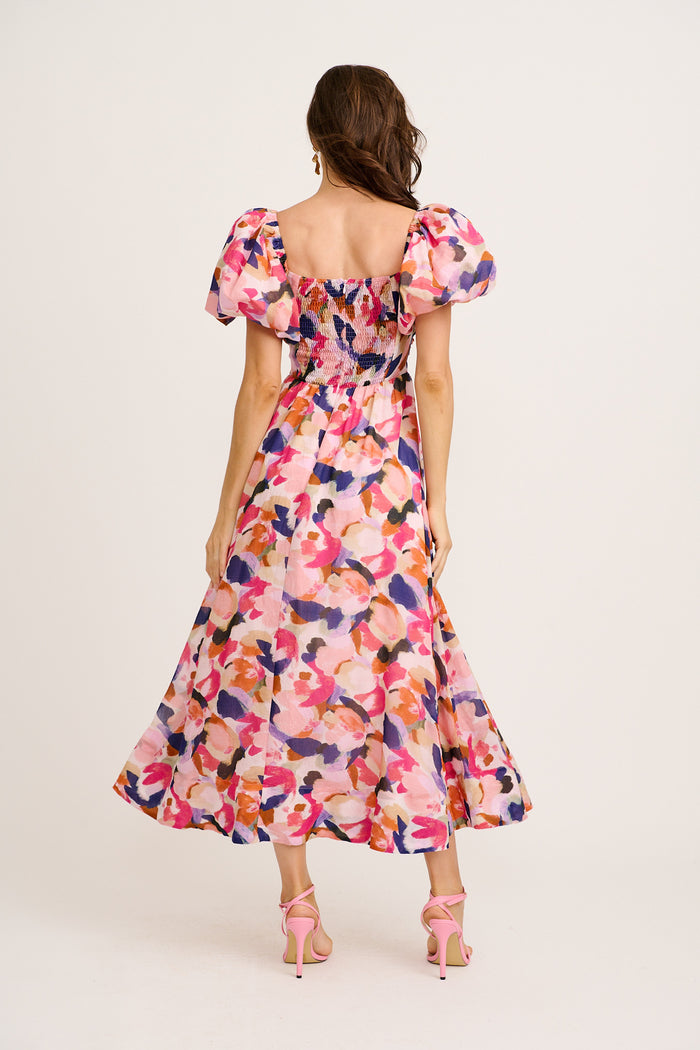 Effortless Luxe Maxi Dress in Multi Print back