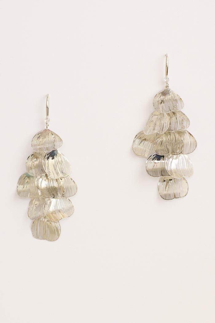 Ashley Drop Earrings in Silver flatlay