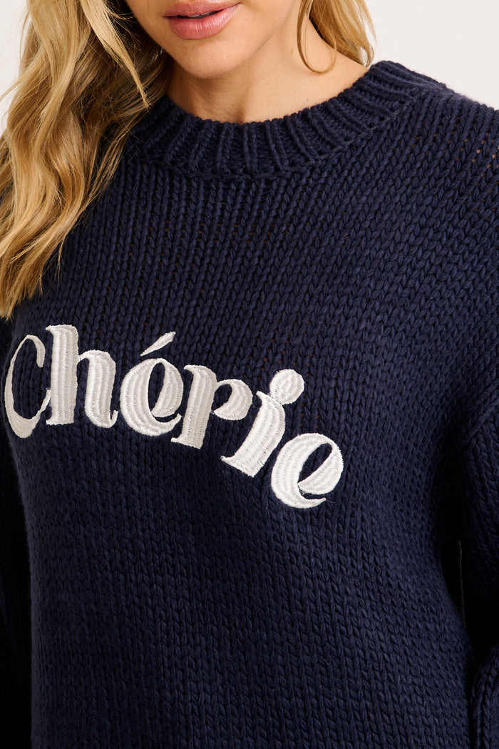 Cherie Knit in Navy detail