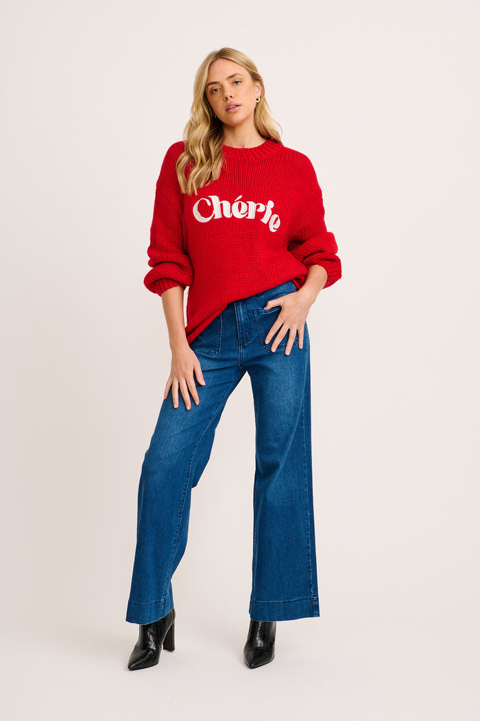Cherie Knit in Red full length