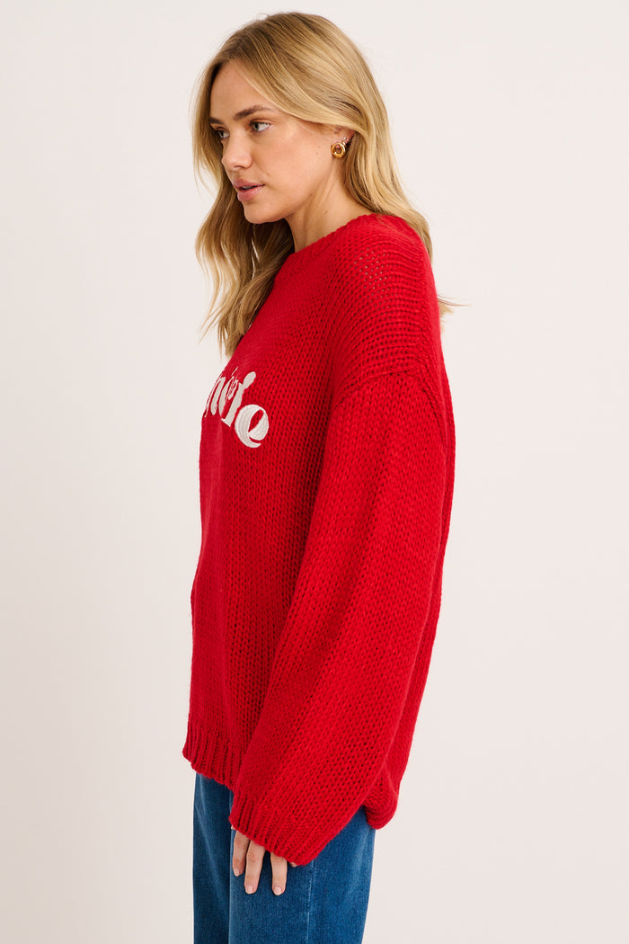 Cherie Knit in Red side