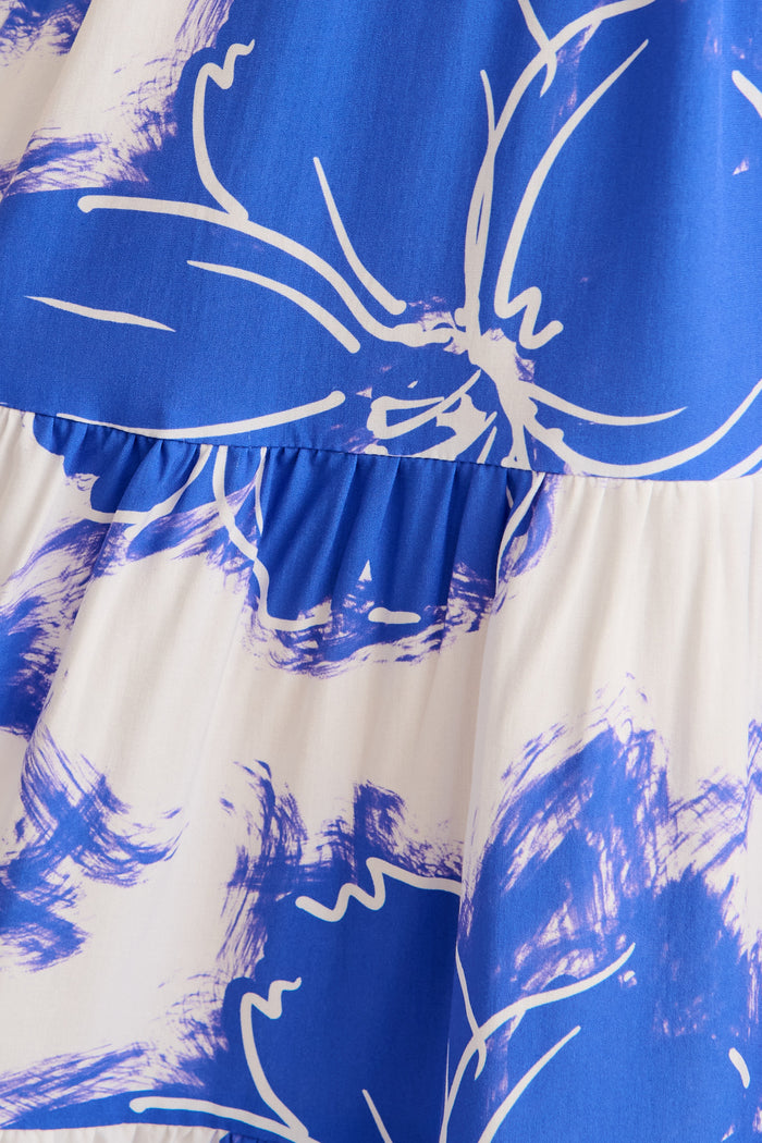 Covia Dress in Blue and White Floral fabric