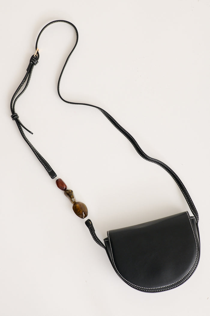 Monroe Crossbody Bag in Black with Resin Beads flatlay