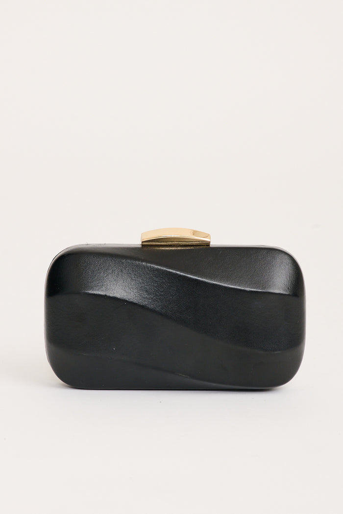 Giselle Evening Clutch in Black flatlay