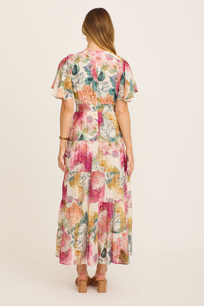 Pastel Symphony Maxi Dress in Multi Floral side