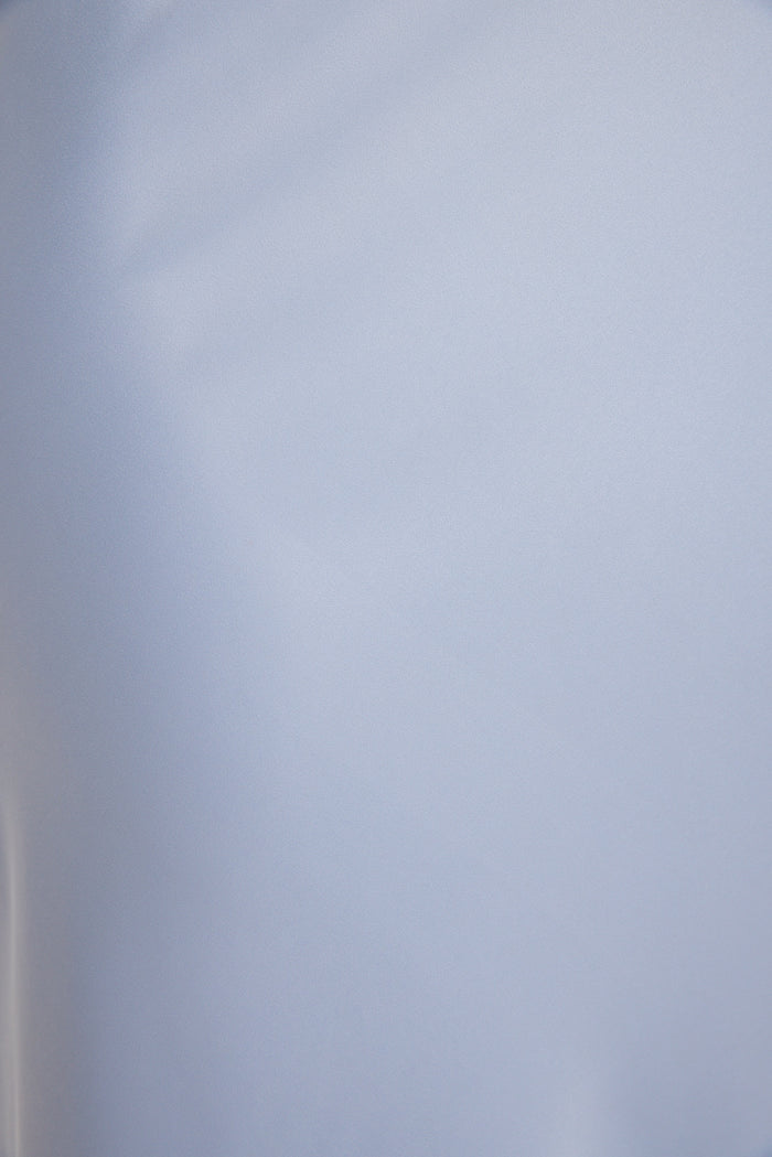 Rosé Nights One Shoulder Maxi Dress in Ice Blue Satin fabric