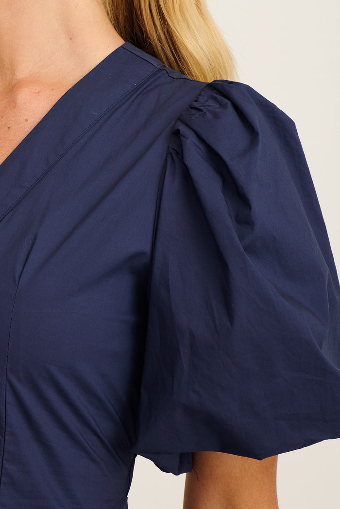 Marna Maxi Dress in Navy Cotton detail