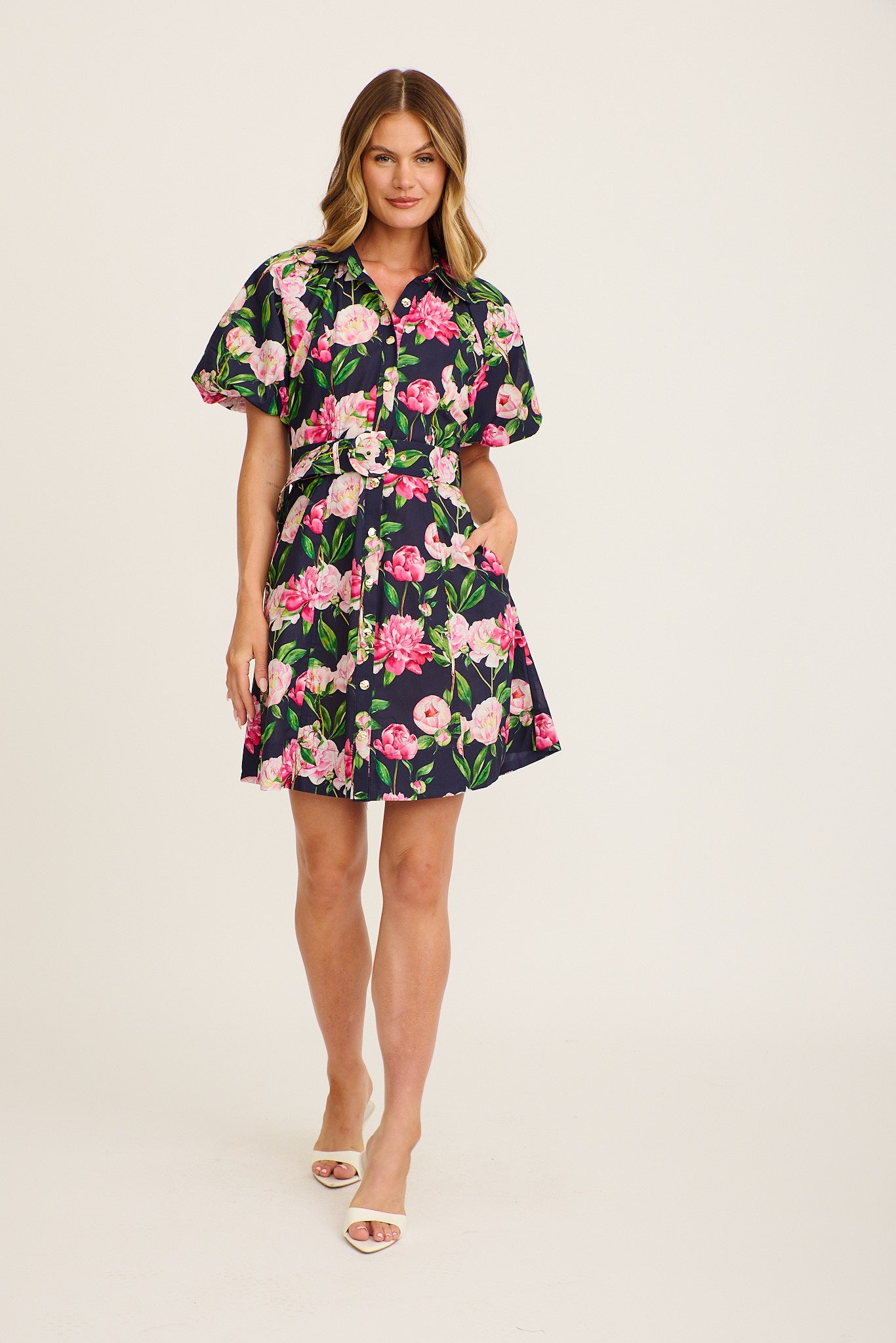 Patina Drop Earrings in Amber Tortoiseshell Acrylic campaign on model side