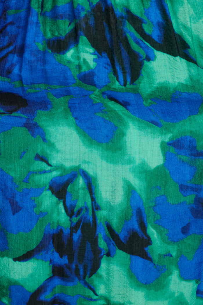 Meadow Sung Maxi Sundress in Blue and Green Watercolour Print fabric