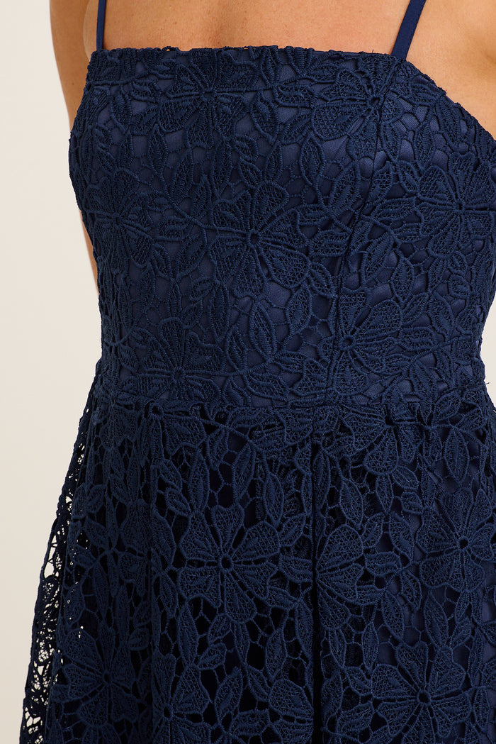 Something Special Maxi Lace Dress in Navy detail