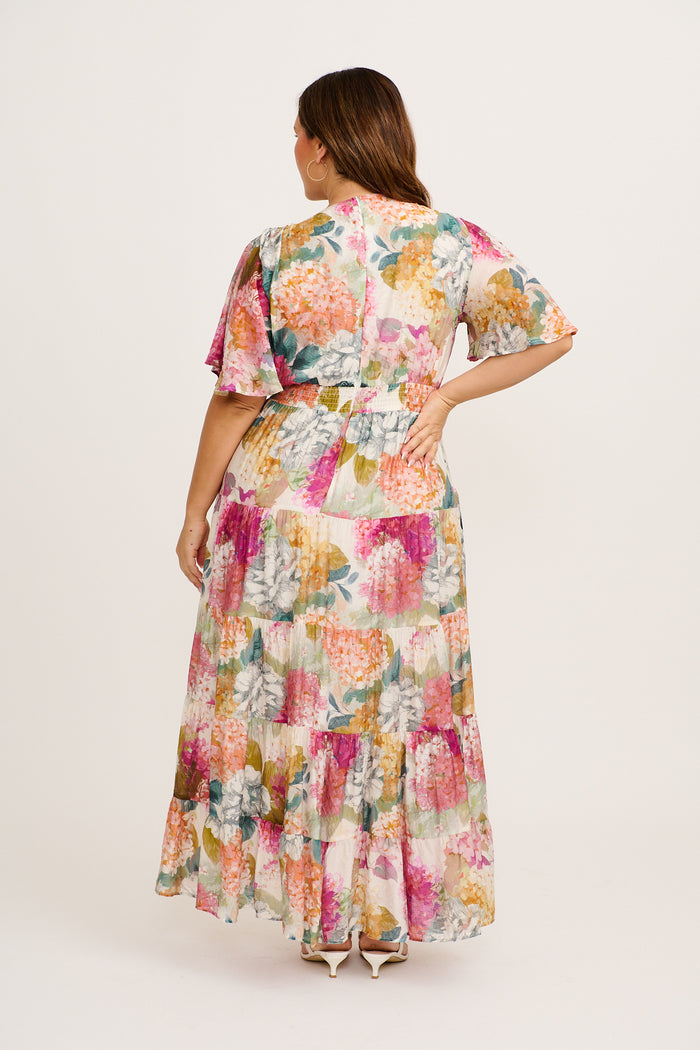 Pastel Symphony Maxi Dress in Multi Floral side