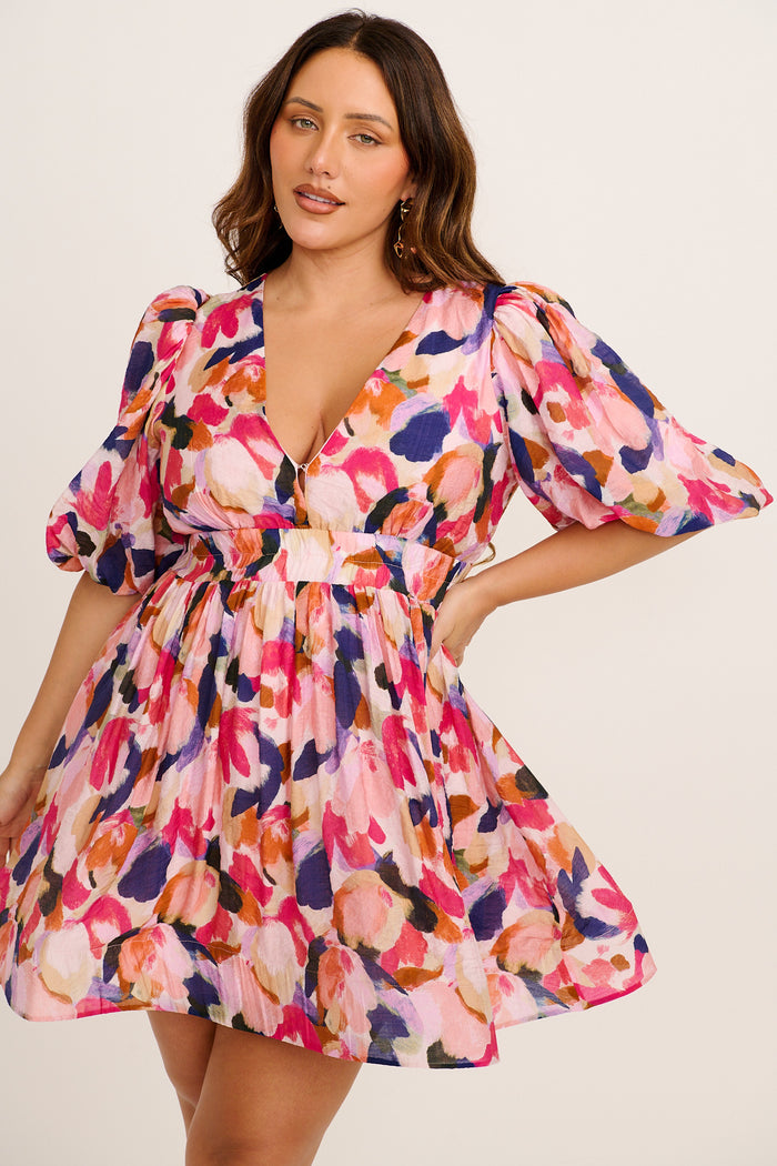 Champagne Nights Dress in Multi Print 