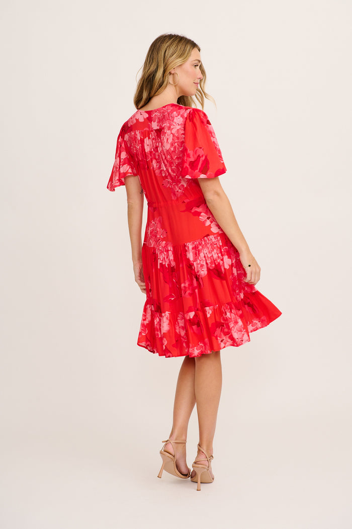 Navianna Dress in Red Floral back