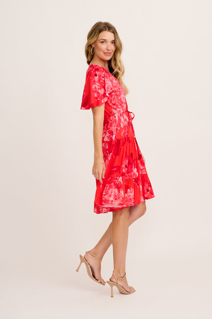 Navianna Dress in Red Floral side