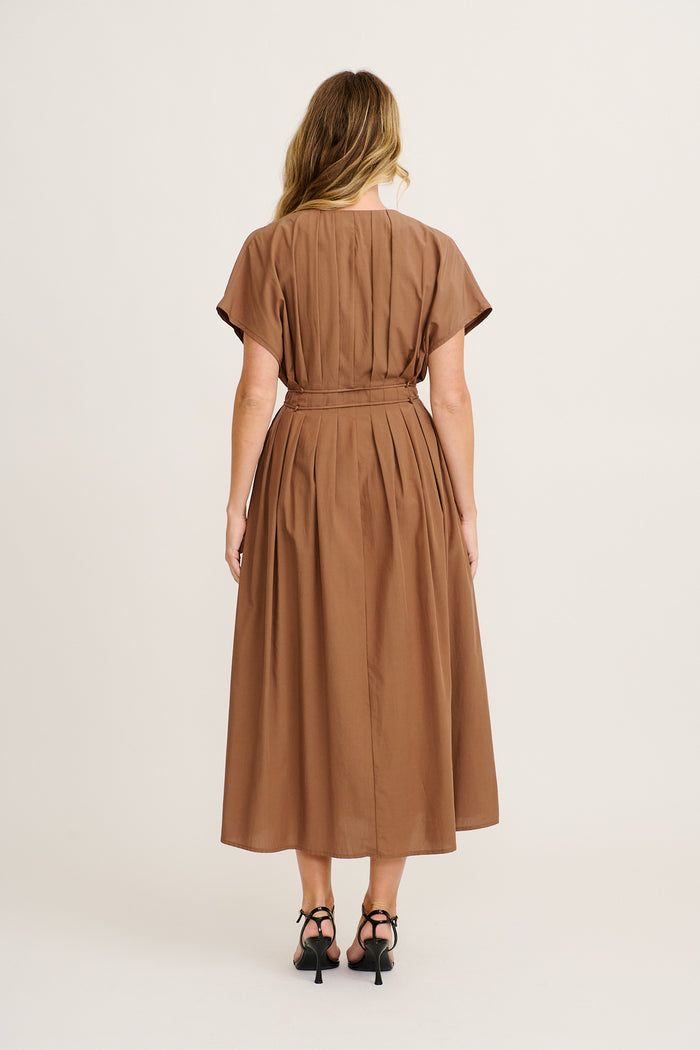 Excella Maxi Dress in Chocolate Tencel Cotton