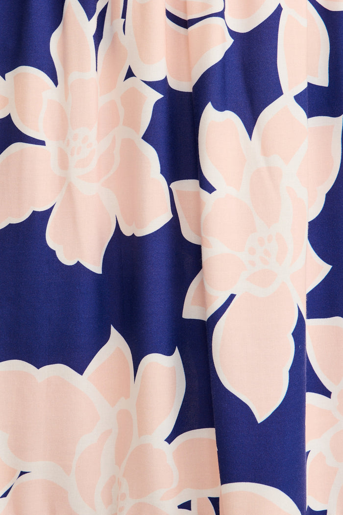 Whisper Maxi Dress in Navy with Pink Floral fabric