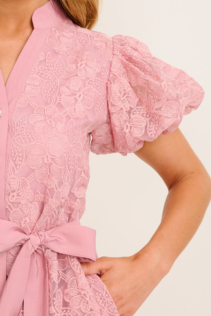 Couture Dreams Dress in Dusty Pink Lace detail