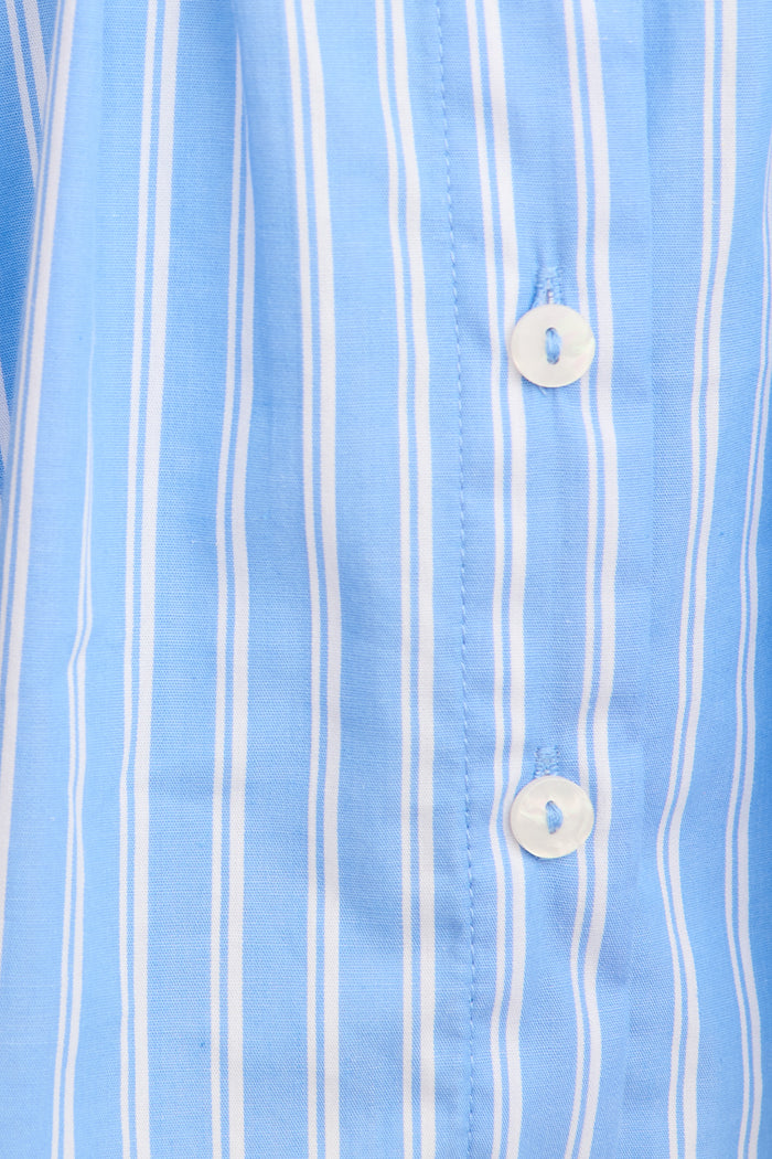 Olana Shirt in Blue Stripe Cotton fabric