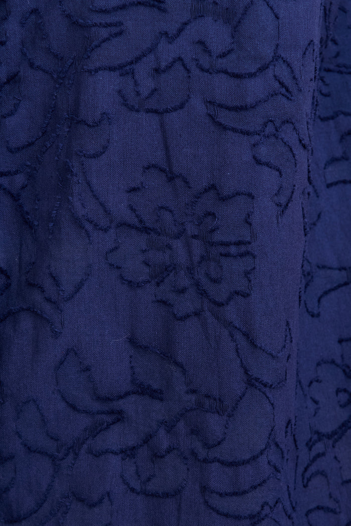Classic Times Top in Navy Cotton fabric