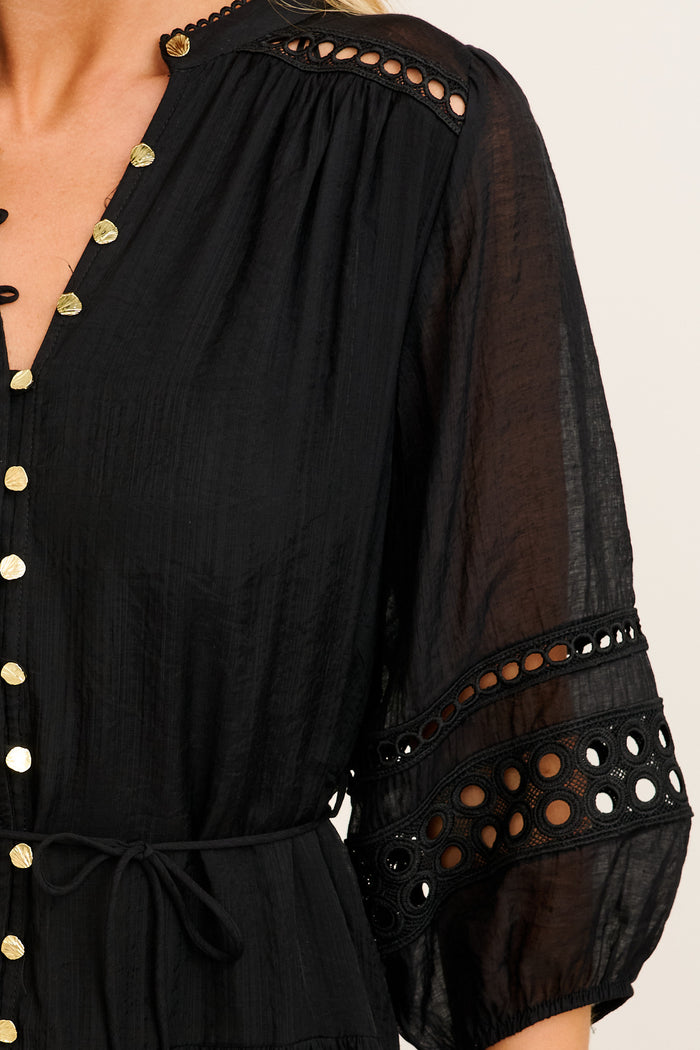 Daze Dress in Black detail