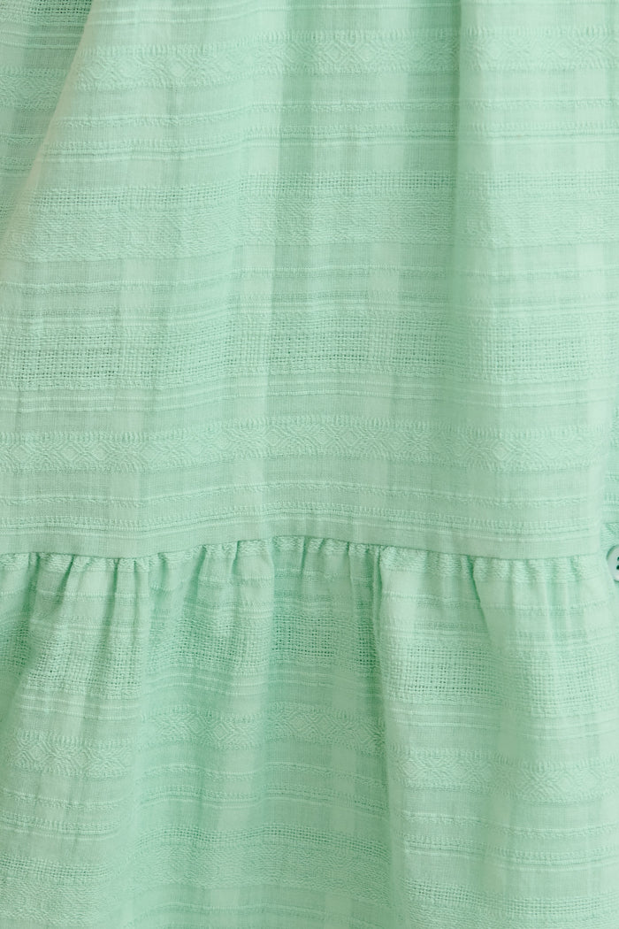 Bora Dress in Mint Textured Cotton fabric