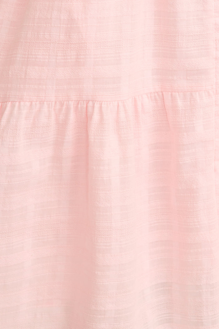 Bora Dress in Pink Textured Cotton fabric