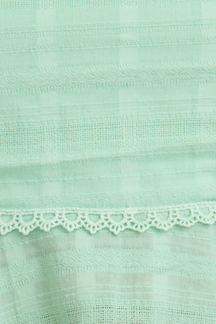 Palms Top in Mint Textured Cotton fabric