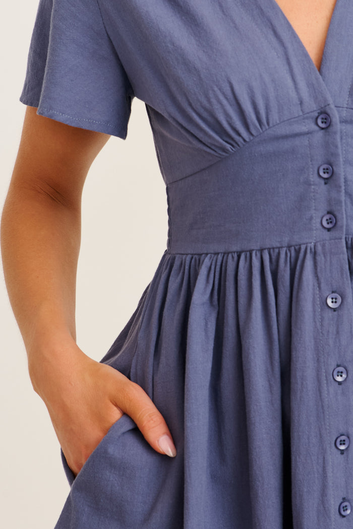 Kylana Dress in Blue Cotton detail