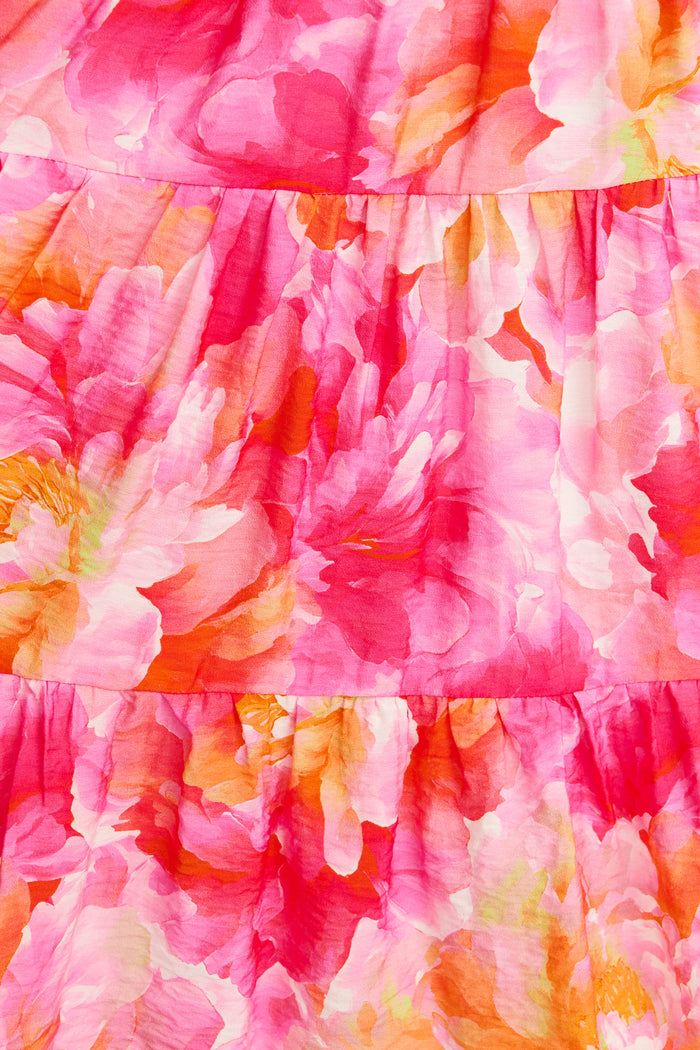 Subtle Statement Dress in Multi Pink Floral fabric