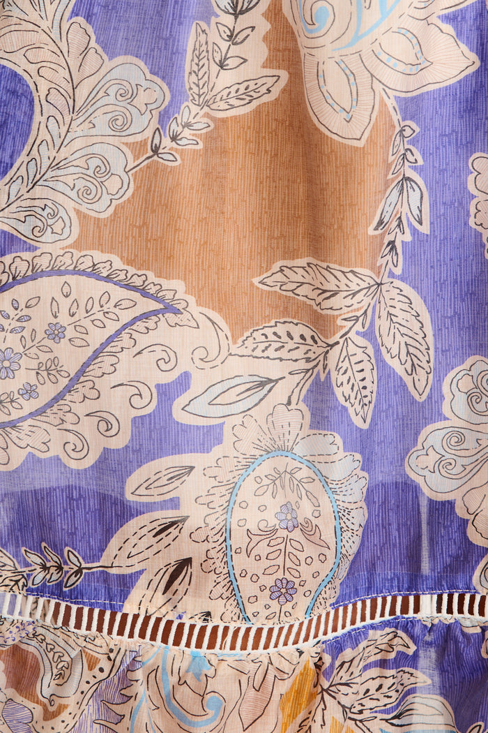 Sommer Dress in Blue Multi Paisley Print fabric