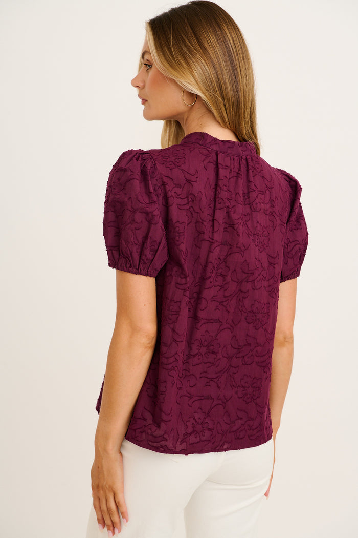 Classic Times Top in Plum Cotton back