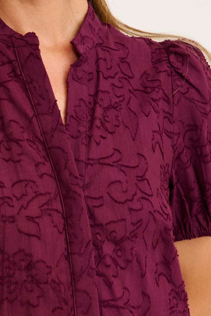 Classic Times Top in Plum Cotton detail