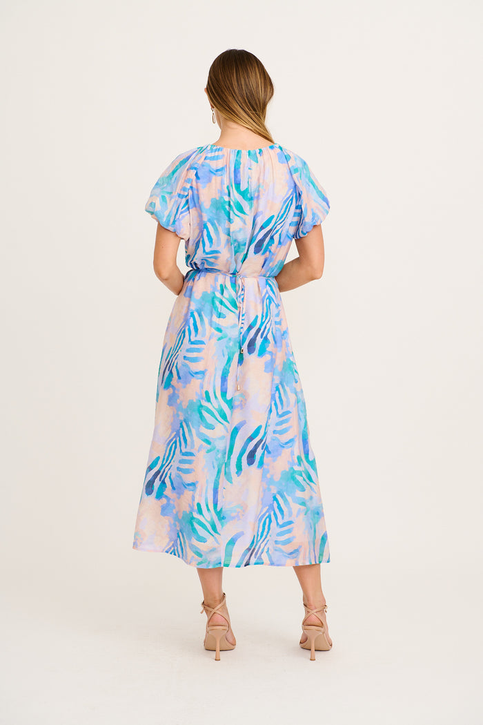 Rendezvous Maxi Dress in Blue Multi Print back