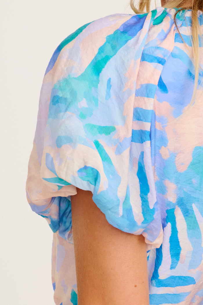 Rendezvous Maxi Dress in Blue Multi Print detail