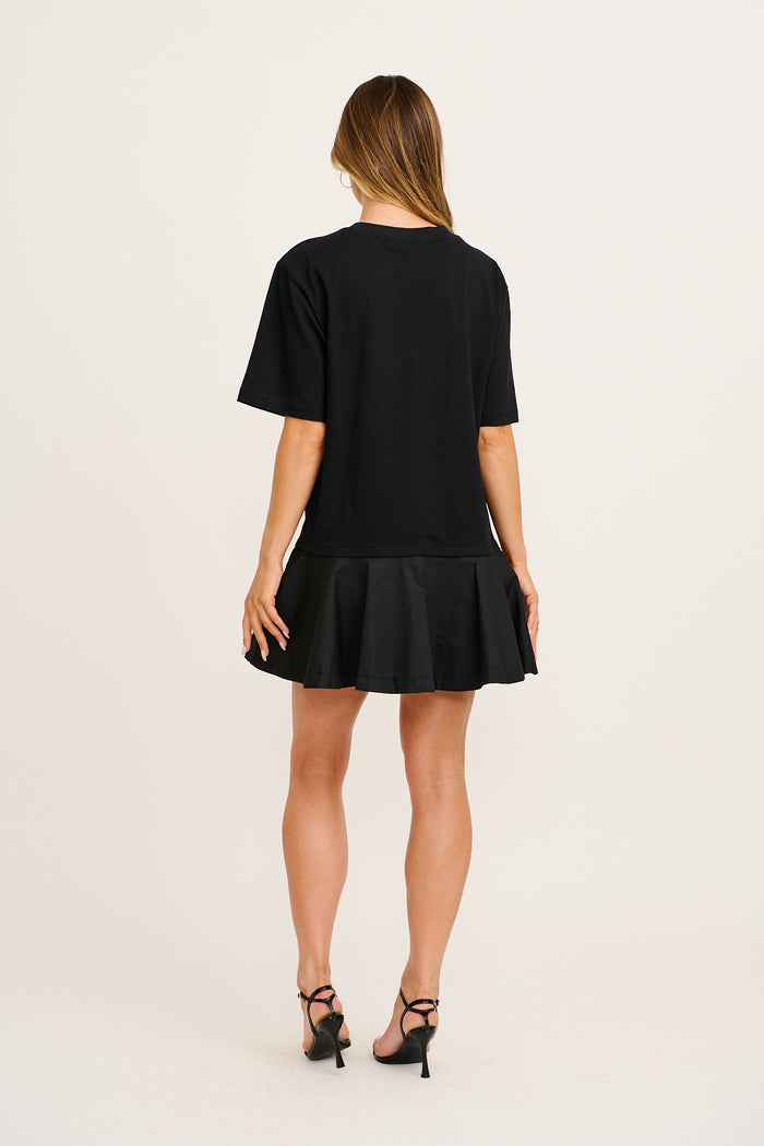 Staple T-Shirt Dress in Black Cotton back